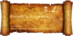 Korsós Lizandra névjegykártya